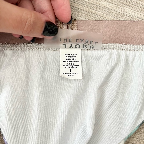 JYORK The Label Jonny Velvet Solana Multicolor Print Bikini Swim Bottom Large - Picture 9 of 9